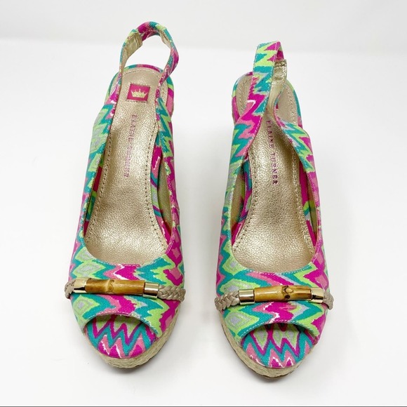 Elaine Turner Harper Batik Print Wedge Sandals 8 - Picture 3 of 8